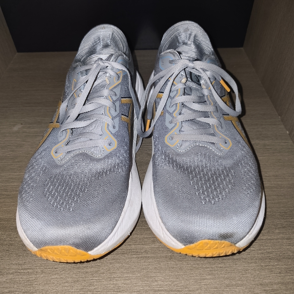 Asics Gray and Gold Athletic Shoes